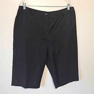 Style & Co Brown Pinstripe Bermuda Shorts Size 16